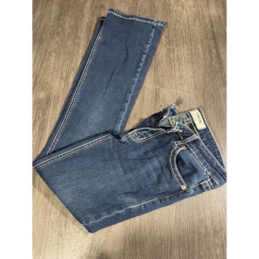 Rock & Roll Cowgirl Girls 14 Blue Jeans Bootcut Embroidered Pockets Dark Wash